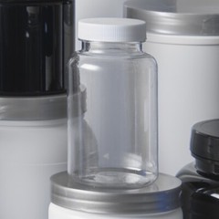 250cc Clear PET Round Packer bottles 45-400mm neck, 344pcs/box, ONLY $0.28/piece
