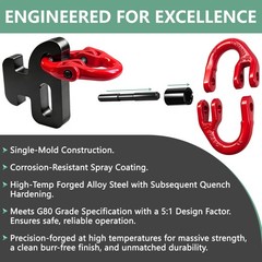 2Pack Container Chain Hook with Shackle – Heavy Duty Replacement Hook