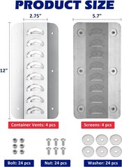 4-Pack Shipping Container Vents, Climate Control Without Power – Stainless Steel