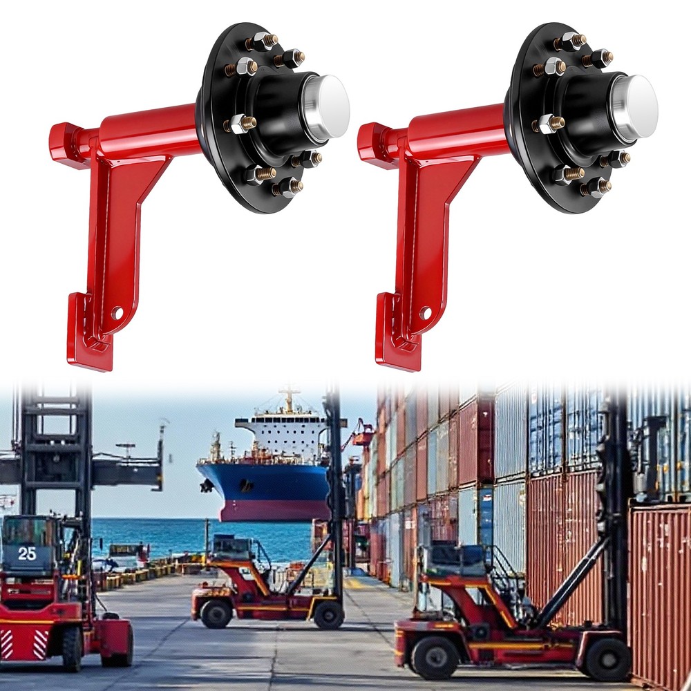 2Pack Shipping Container Wheels 8×6.5 Lug with Heavy Duty Ratchet Tie Down Shipp
