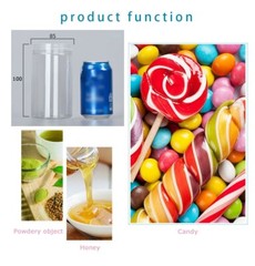 45Pcs 85×100mm Clear Plastic Jar Sugar Canister With Lids Sealed Candy Jar Tea
