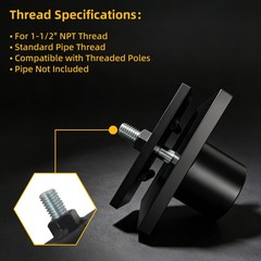 Shipping Container Mount Bracket No Drill For Camera Light Flag Pole 1-1/2″ NPT