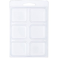 Clear Plastic Clamshell Container w/ 6 Compartments, 0.875″ x 1.125″ x 1″