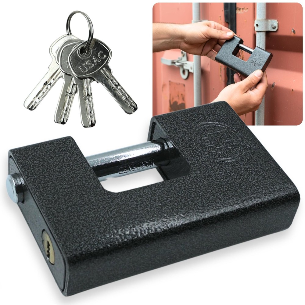 Shipping Container Lock – USA Containers Heavy Duty D-Shaped Padlock, Clos