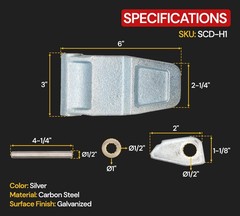 4PK 3-1/8″x5-1/2″ Shipping Container Weld-On Door Hinge Set w/Blade, Pin, & Lugs