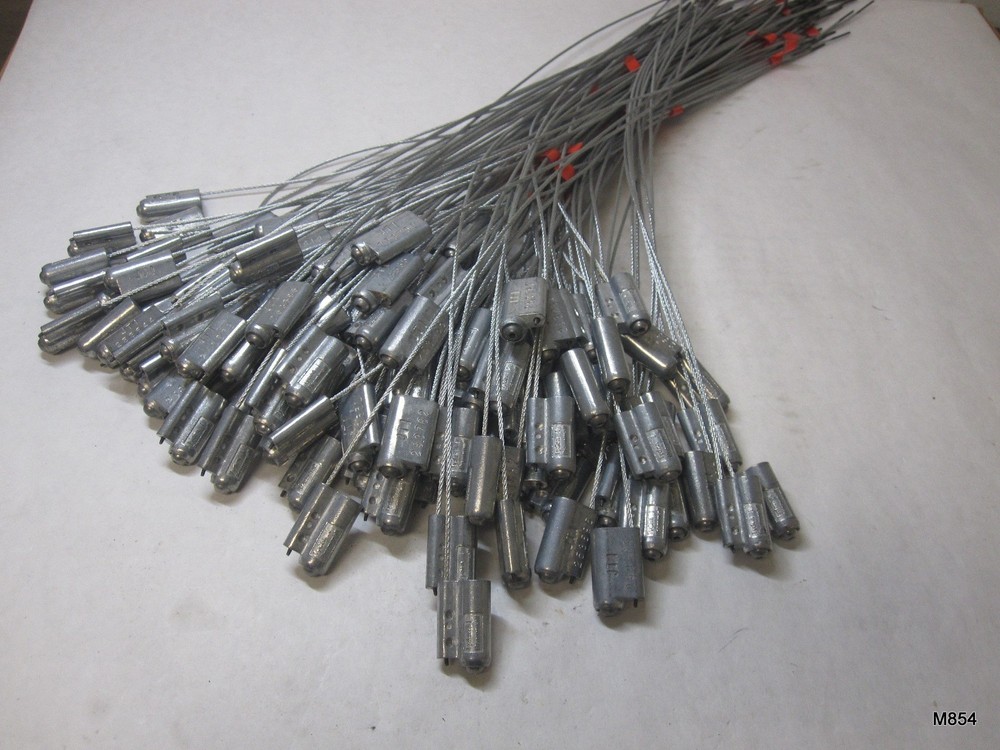 Lot of 130 CARGO SEALS (TANKER) 12-INCH CABLE LOCK SECURITY SEALS – ALL METAL