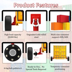 2Pack Shipping Container Wheels 6-Lug Wheels Kit.