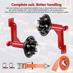 2Pack Shipping Container Wheels 8×6.5 Lug with Heavy Duty Ratchet Tie Down Shipp