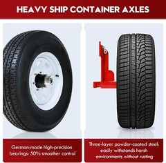 2Pack Shipping Container Wheels 8-Lug Wheels Kit,Shipping Container Accessories