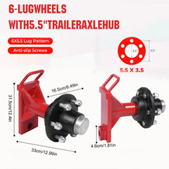 2 Set of Heavy-Duty Shipping Container Axles with Ratchet Tie 22000LBS Capacity