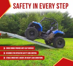 120″x15″x3″ Heavy Duty Aluminum Trailer Loading Ramps 10000 lbs Capacity (Pair)