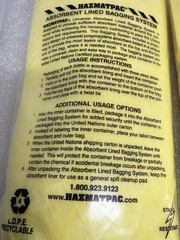 3 HAZMATPAC 8oz Static Resistant Absorbent Lined Bags Pads Kit