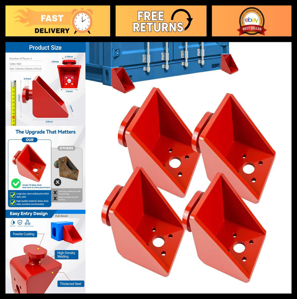 Heavy Duty Alloy Steel Shipping Container Anchors – 4 PCS Twist Locks for 20ft &