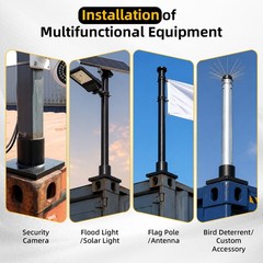 Shipping Container Mount Bracket No Drill For Camera Light Flag Pole 1-1/2″ NPT