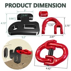 2Pack Container Chain Hook with Shackle – Heavy Duty Replacement Hook