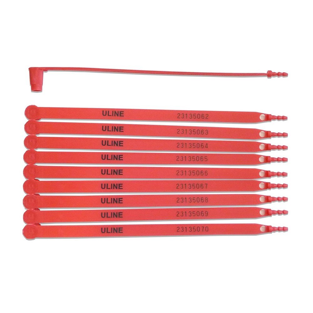 Uline Plastic Truck Seals Tamper Evident 100 Pack Red