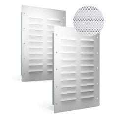 2 Pack Heavy Duty Shipping Container Vents with Metal Mesh, 11.26″x14″ Airflow f
