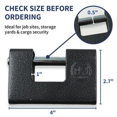 Shipping Container Lock – USA Containers Heavy Duty D-Shaped Padlock, Clos