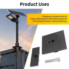 Shipping Container Mount Bracket No Drill For Camera Light Flag Pole 1-1/2″ NPT