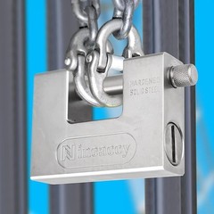 Bolt-On Shipping Container Lock Box Heavy Duty and Padlock Includes 5 Keys