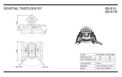 (Qty 2) Shipping Container Dovetail Bottom Twist Lock Sea Rail Manual Base
