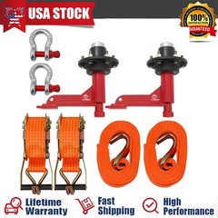 2Pack Shipping Container Wheels 6-Lug Wheels kit with Ratchet Strap US