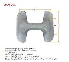 Sea Rail Shipping Container Stacking Cone – Forged Steel – (4 Pack)