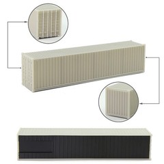 Evemodel C8740JJ 9pcs HO Scale 1:87 Shipping Container Blank Uncolored Cargo Box