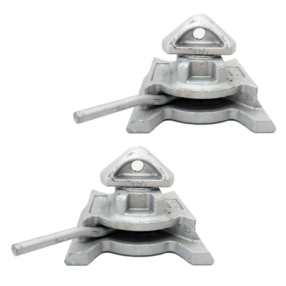 (Qty 2) Shipping Container Dovetail Bottom Twist Lock Sea Rail Manual Base