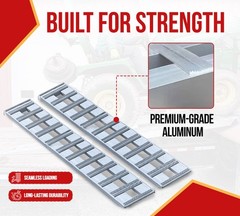 120″x15″x3″ Heavy Duty Aluminum Trailer Loading Ramps 10000 lbs Capacity (Pair)
