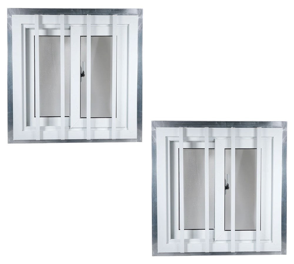 2Pk 26-1/2″ x 26-1/2″ x 3-1/4″ Shipping Container Window w/ Steel Tube Frame