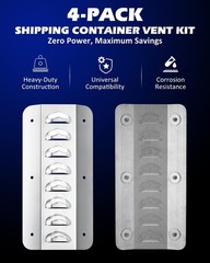 4-Pack Shipping Container Vents, Climate Control Without Power – Stainless Steel