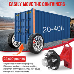 2 Set of Heavy-Duty Shipping Container Axles with Ratchet Tie 22000LBS Capacity