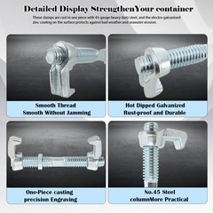 4 Pcs Shipping Container Connectors Bridge Fitting Clamp 280mm Steel Screw Clamp