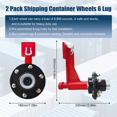 Shipping Container Wheel 6-Lug Kit 6×5.5 Lug Heavy Duty Shipping Container Axle