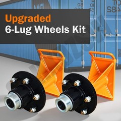 Pair Upgraded 6×5.5 Lug Superior Shipping Container Wheels,Bolt-on Spindle Kit