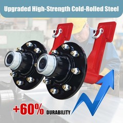 2 Pack Shipping Container Wheels 8×6.5 Lug Wheels Kit. with Ratchet Straps