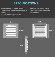 NEW Container Modification World BigAir Louvered Gable Vent 2 Pack NO SCREEN