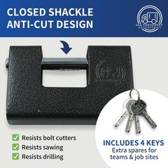 Shipping Container Lock – USA Containers Heavy Duty D-Shaped Padlock, Clos