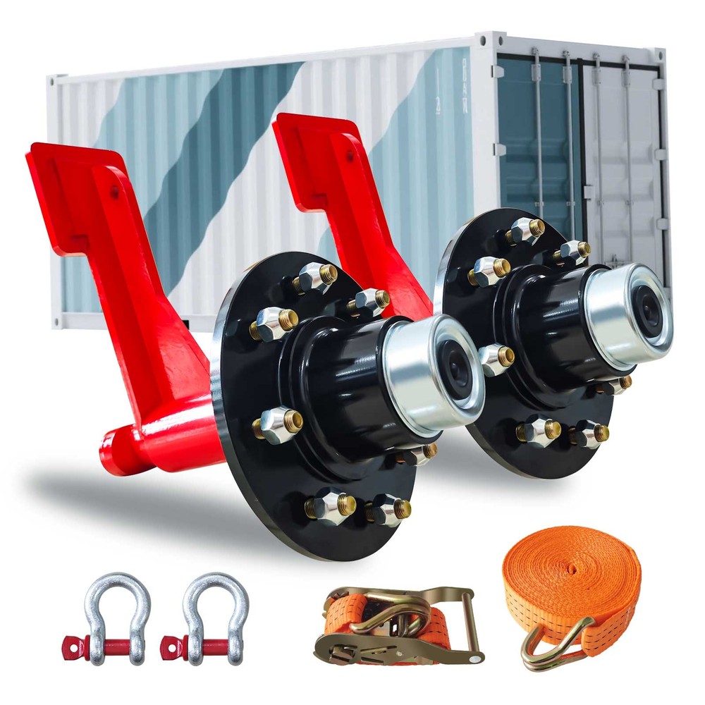 2Pack Shipping Container Wheels 8-Lug Wheels Kit,Shipping Container Accessories