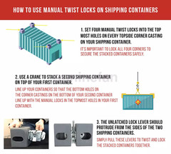 4 Pcs 20′ 40 Sea Rail Shipping Container Manual Twist Lock Handlocking Casting