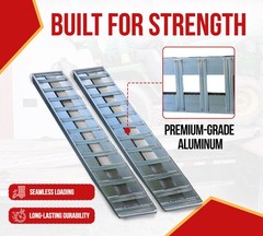 72″x14″x2.5″ Heavy Duty Aluminum Trailer Loading Ramps 5000 lbs Capacity (Pair)