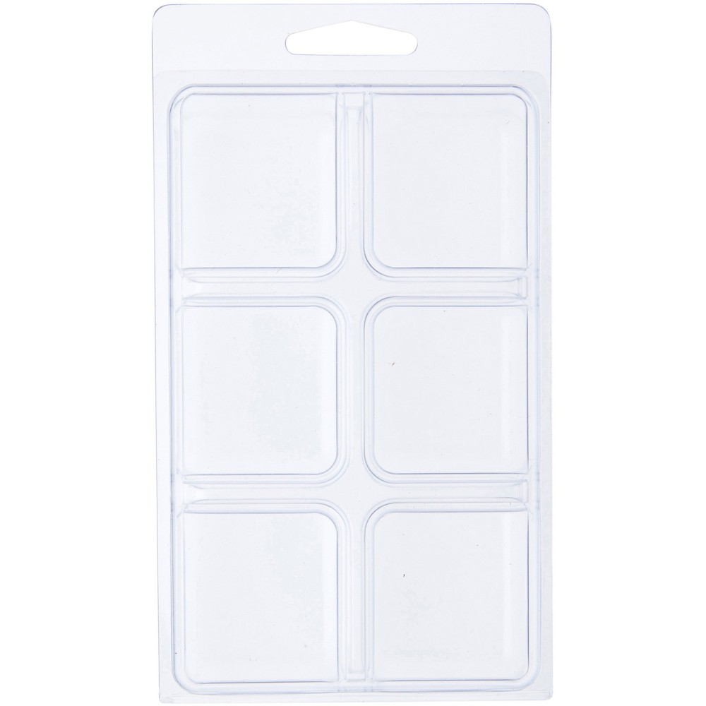 Clear Plastic Clamshell Container w/ 6 Compartments, 1.125″ x 1.125″ x 1″