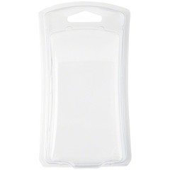 Clear Plastic Clamshell Container, Curved Front, 5.06″ x 2.56″ – 2.81″ x 1.18″