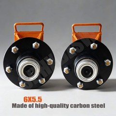 Pair Upgraded 6×5.5 Lug Superior Shipping Container Wheels,Bolt-on Spindle Kit