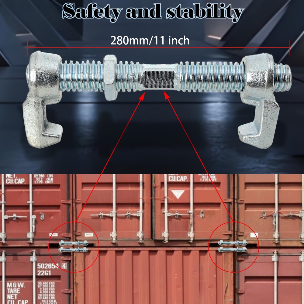 4 Pcs Shipping Container Connectors Bridge Fitting Clamp 280mm Steel Screw Clamp