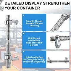 4Pack Shipping Container Bridge Fitting Clamp 15in/380mm Cast Iron Screw Clamp