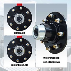 2 Pack Shipping Container Wheels 8×6.5 Lug Wheels Kit. with Ratchet Straps