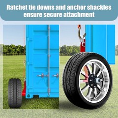 2 Pack Shipping Container Wheels 8×6.5 Lug Wheels Kit. with Ratchet Straps