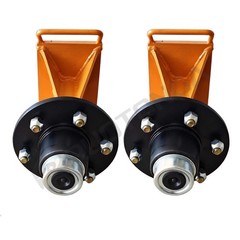 6x 5.5 Lug Superior Shipping Container Wheels, Bolt-on Spindle Kit